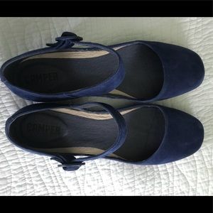 Camper blue suede Mary Janes- very cute!!!!